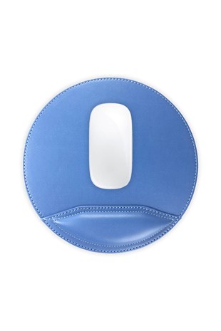 Mavi Vegan Deri Bilek Destekli Mousepad